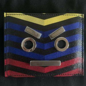 Fendi Rare No Words Card Holder Black, Red, Blue